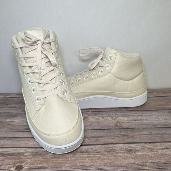 Allbirds Canvas Pacer Mid Top Men Size 12 Natural White Blizzard Sole No Box EUC main image 5